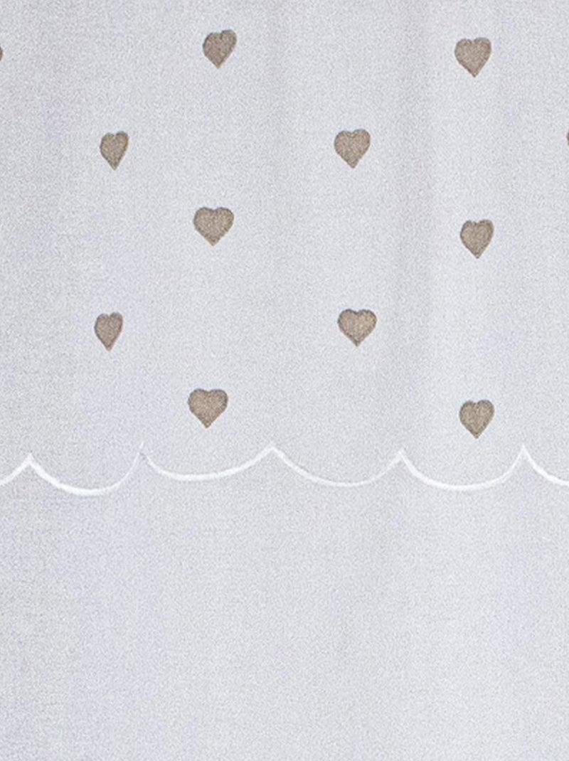 Par de visillos rectos pequeños con corazones en la parte superior Beige - Kiabi