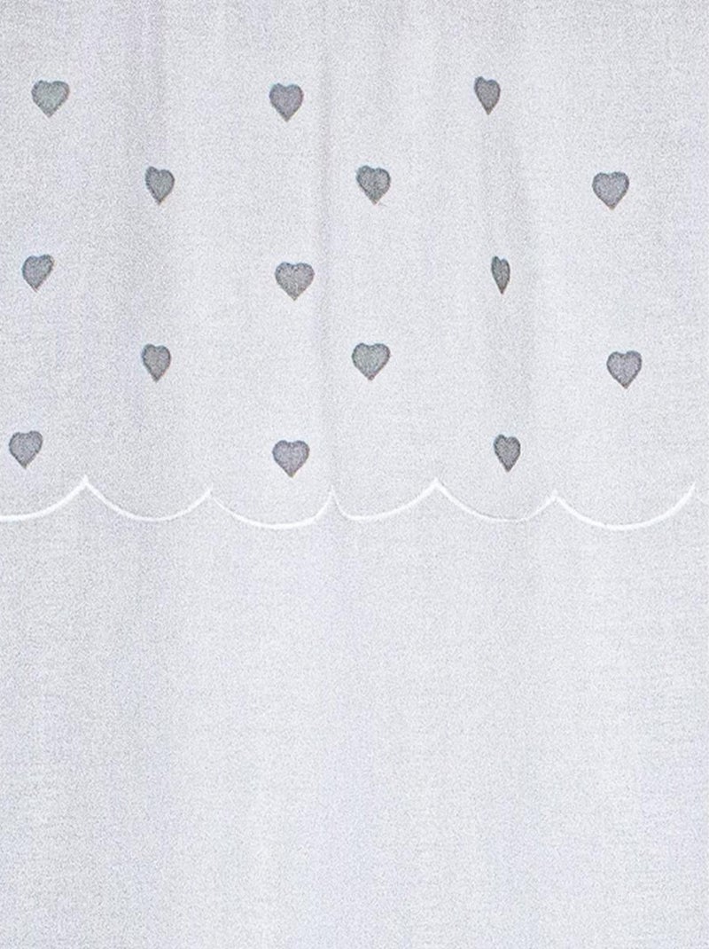 Par de visillos rectos pequeños con corazones en la parte superior Gris claro - Kiabi