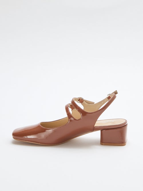 Par de zapatos de salón charol brillante liso - Kiabi