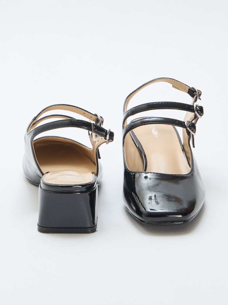 Par de zapatos de salón charol brillante liso Negro - Kiabi