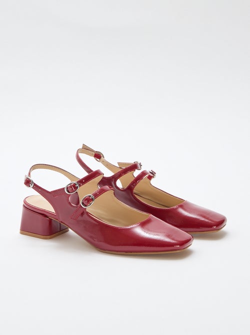 Par de zapatos de salón charol brillante liso - Kiabi