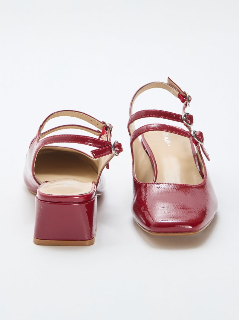 Par de zapatos de salón charol brillante liso Rojo - Kiabi
