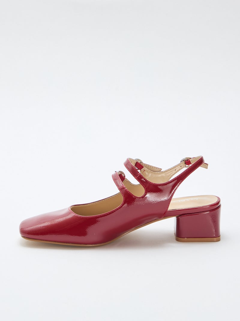 Par de zapatos de salón charol brillante liso Rojo - Kiabi