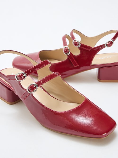 Par de zapatos de salón charol brillante liso - Kiabi