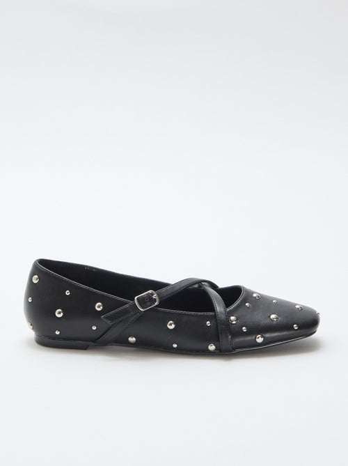 Par de zapatos de salón en charol con tachuelas plateadas - Kiabi