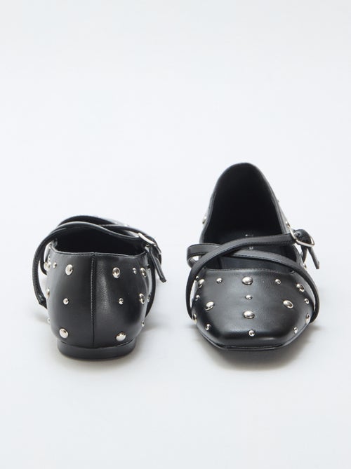 Par de zapatos de salón en charol con tachuelas plateadas - Kiabi