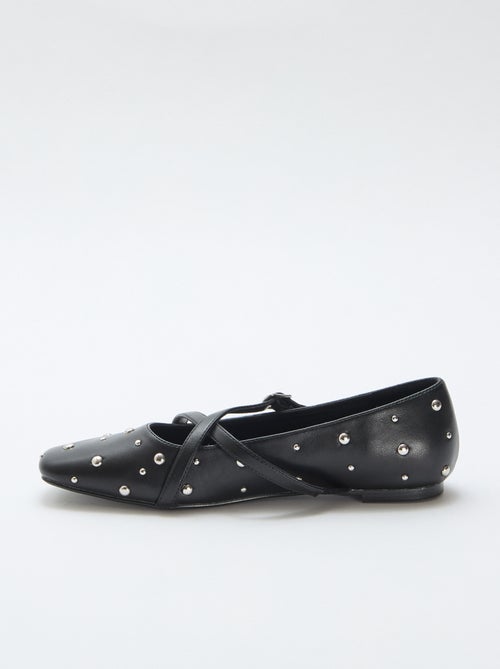 Par de zapatos de salón en charol con tachuelas plateadas - Kiabi