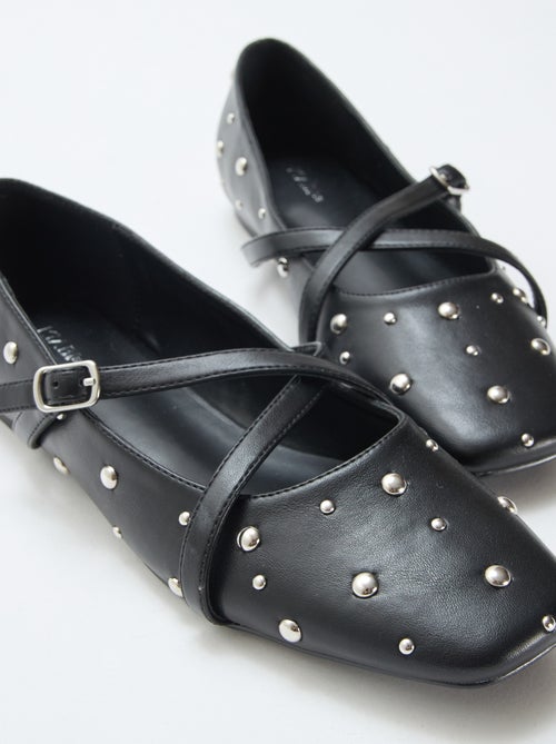 Par de zapatos de salón en charol con tachuelas plateadas - Kiabi