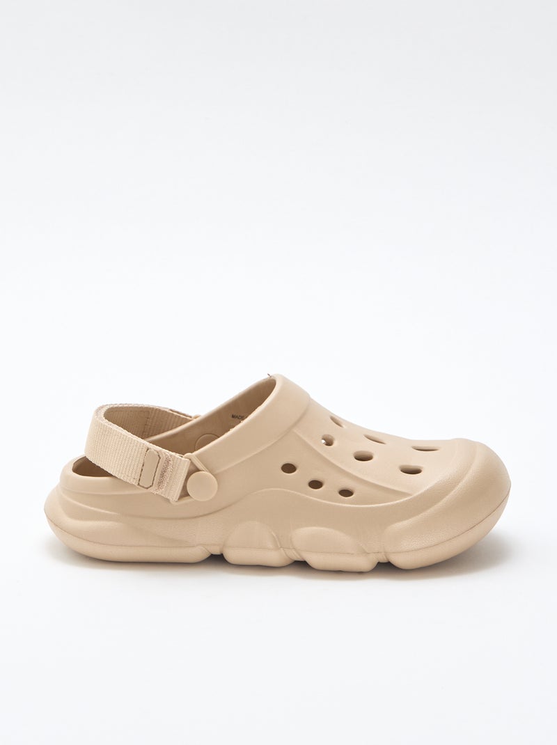 Par de zuecos de playa cerrados Beige - Kiabi