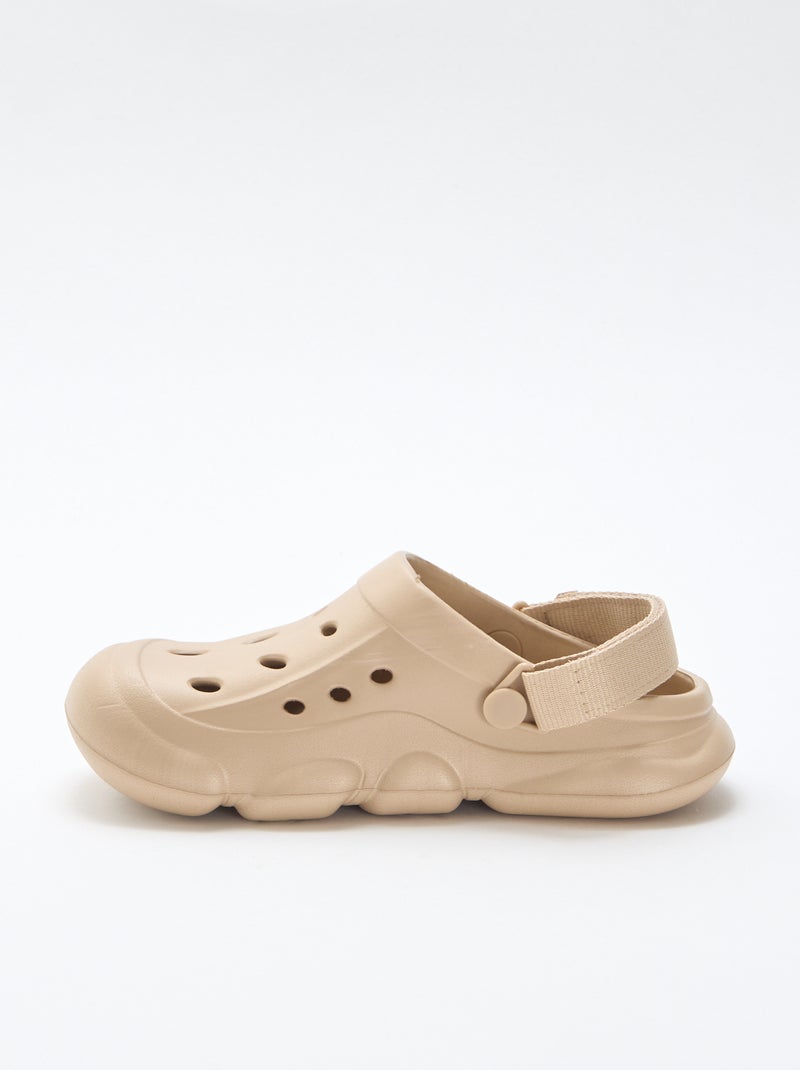 Par de zuecos de playa cerrados Beige - Kiabi