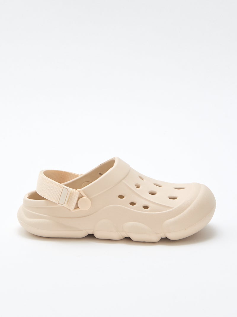 Par de zuecos de playa cerrados Beige - Kiabi