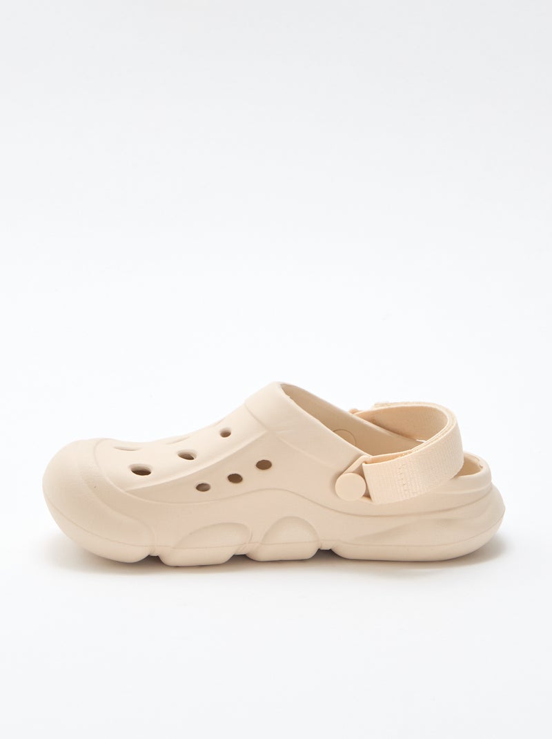 Par de zuecos de playa cerrados Beige - Kiabi