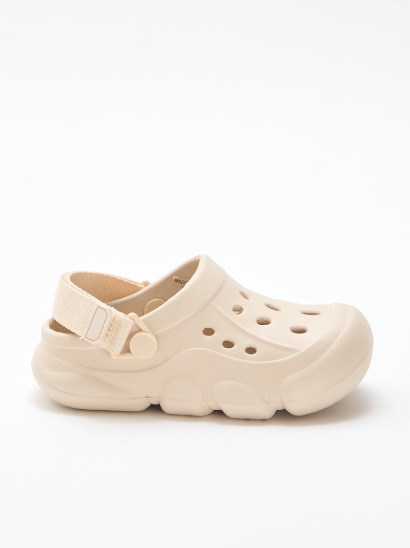 Par de zuecos de playa cerrados lisos Beige - Kiabi