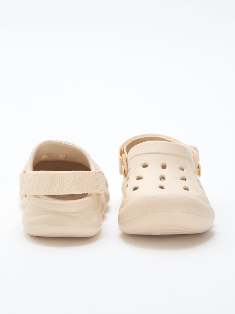 Par de zuecos de playa cerrados lisos Beige - Kiabi
