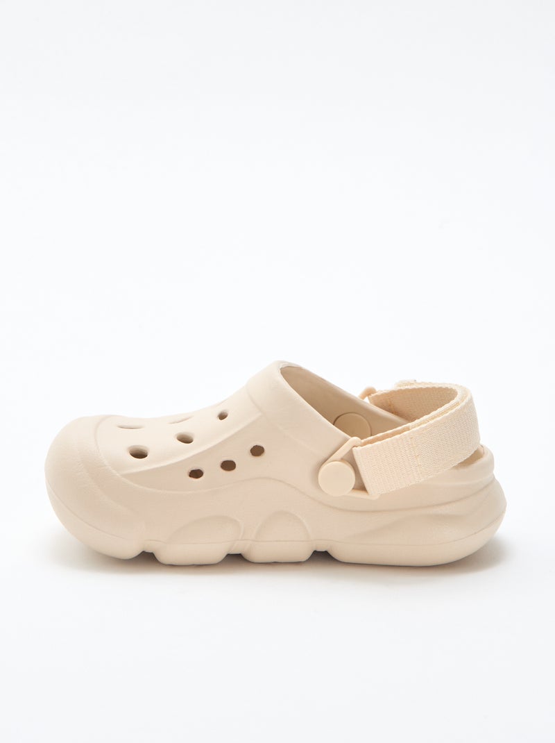 Par de zuecos de playa cerrados lisos Beige - Kiabi