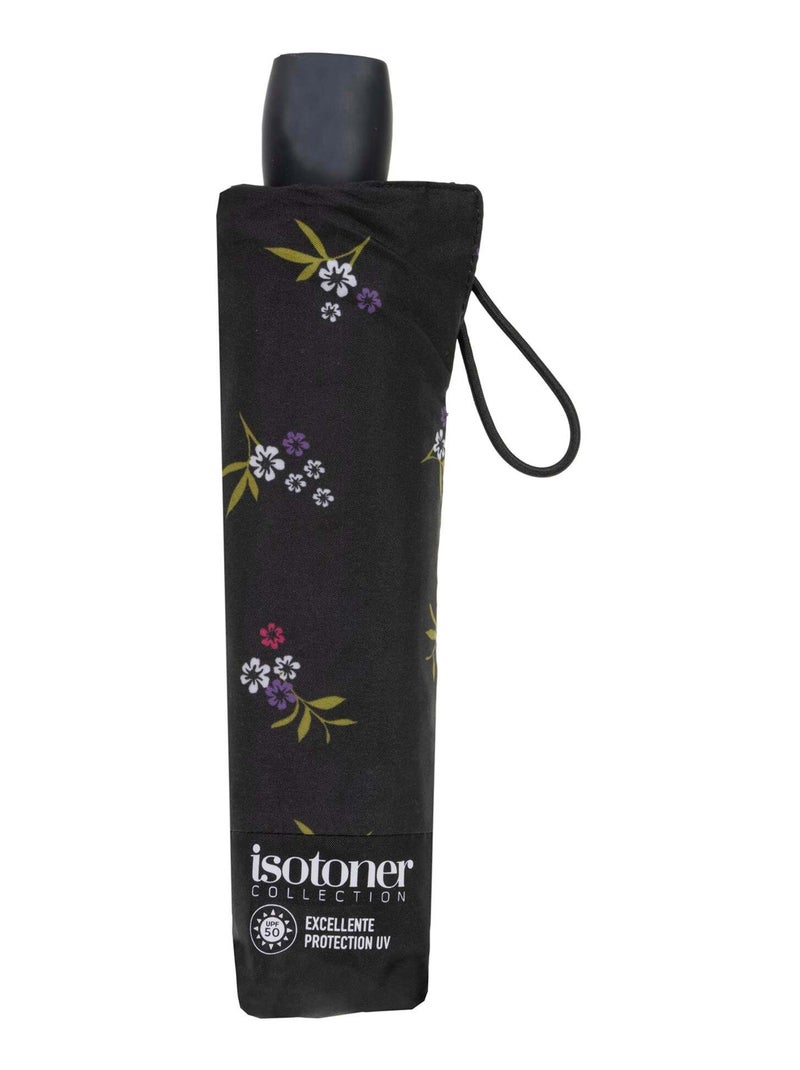 Paraguas  bajo precio, sólido y ultra repelente al agua mujer Isotoner Negro Violeta Blanco - Kiabi