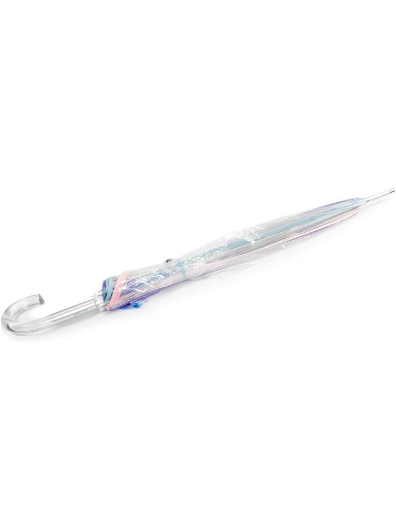 Paraguas  bastón automático, campana transparente, resistente al viento mujer isotoner Blanco Multicolor Blanco - Kiabi