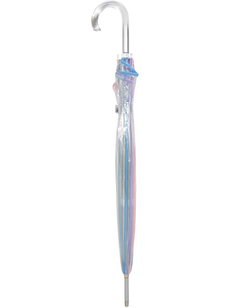 Paraguas  bastón automático, campana transparente, resistente al viento mujer isotoner Blanco Multicolor Blanco - Kiabi