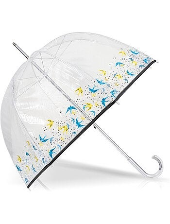 Paraguas bastón, timbre Transparente, a prueba de viento, manual mujer Isotoner