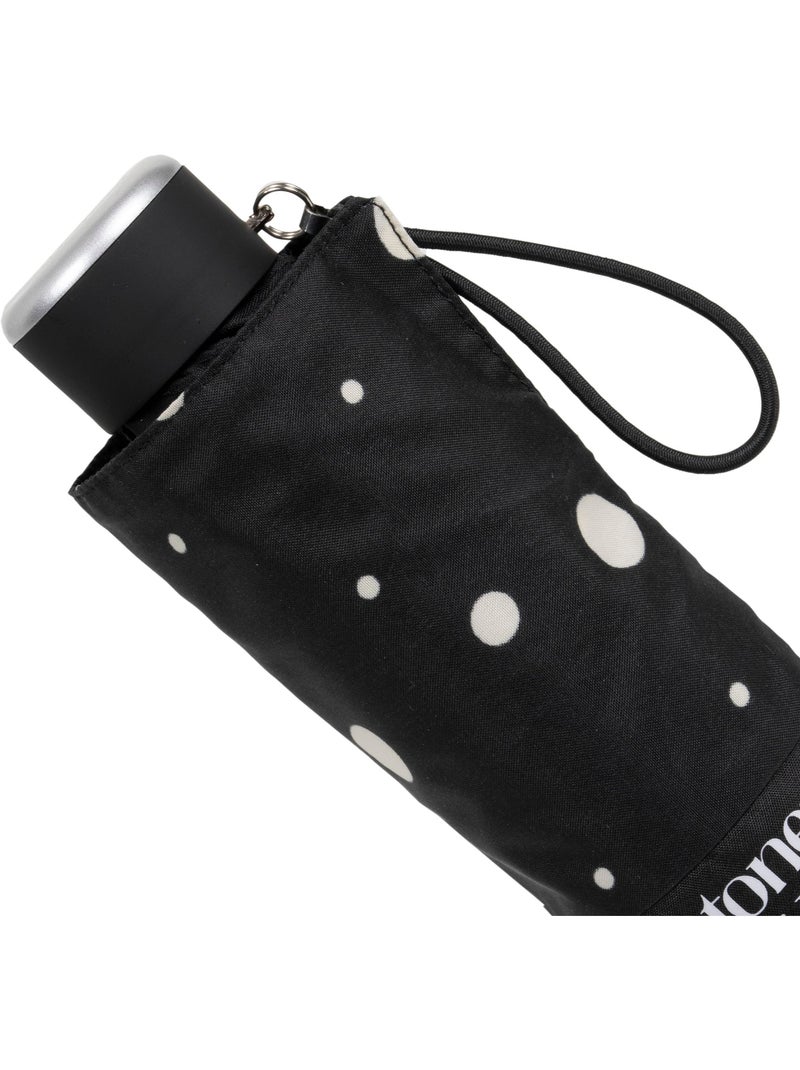 Paraguas  compacto, de 16,5 cm, resistente, repelente al agua, con apertura mujer isotoner Negro Amarillo - Kiabi