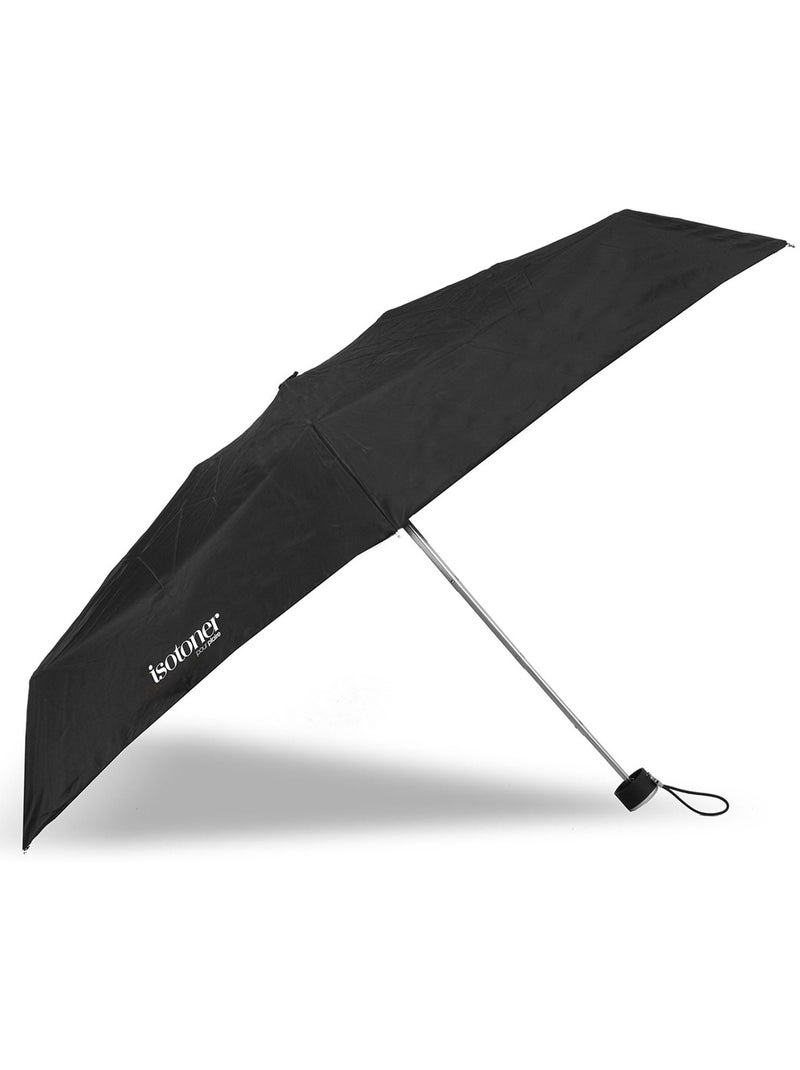 Paraguas  compacto, de 16,5 cm, resistente, repelente al agua, con apertura mujer isotoner Negro - Kiabi