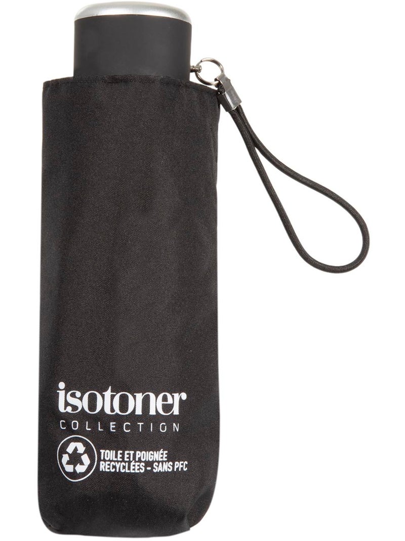 Paraguas  compacto, de 16,5 cm, resistente, repelente al agua, con apertura mujer isotoner Negro - Kiabi