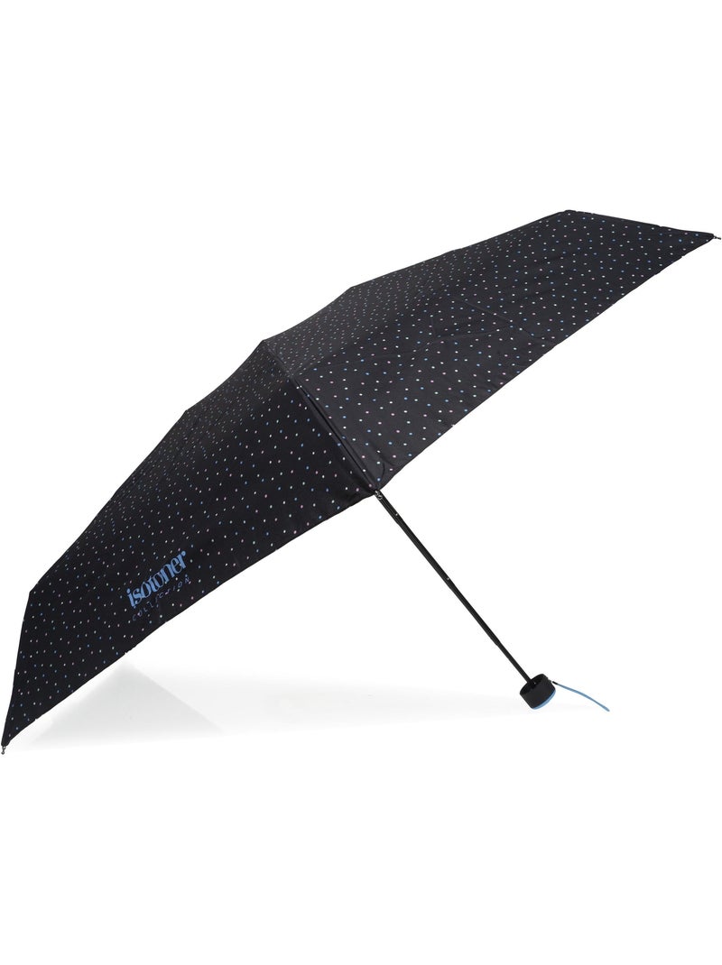 Paraguas  compacto, de 16,5 cm, resistente, repelente al agua, con apertura mujer isotoner Negro Rosa Azul - Kiabi