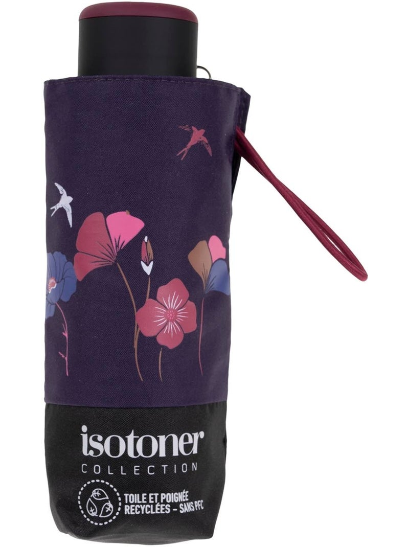 Paraguas  compacto, sólido, ultra repelente al agua, apertura manual mujer isotoner Violeta/Coral - Kiabi