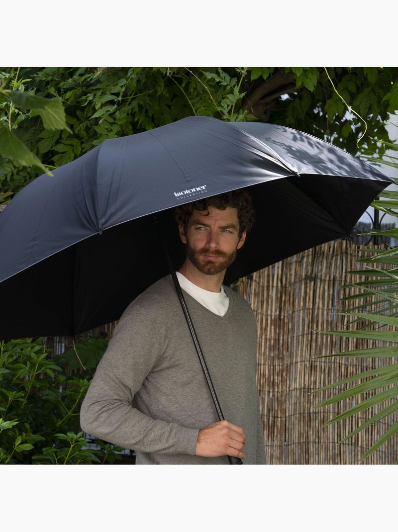 Paraguas  palos de golf, repelente al agua, funda xl de 130 cm, manual adulto mixto isotoner Negro - Kiabi