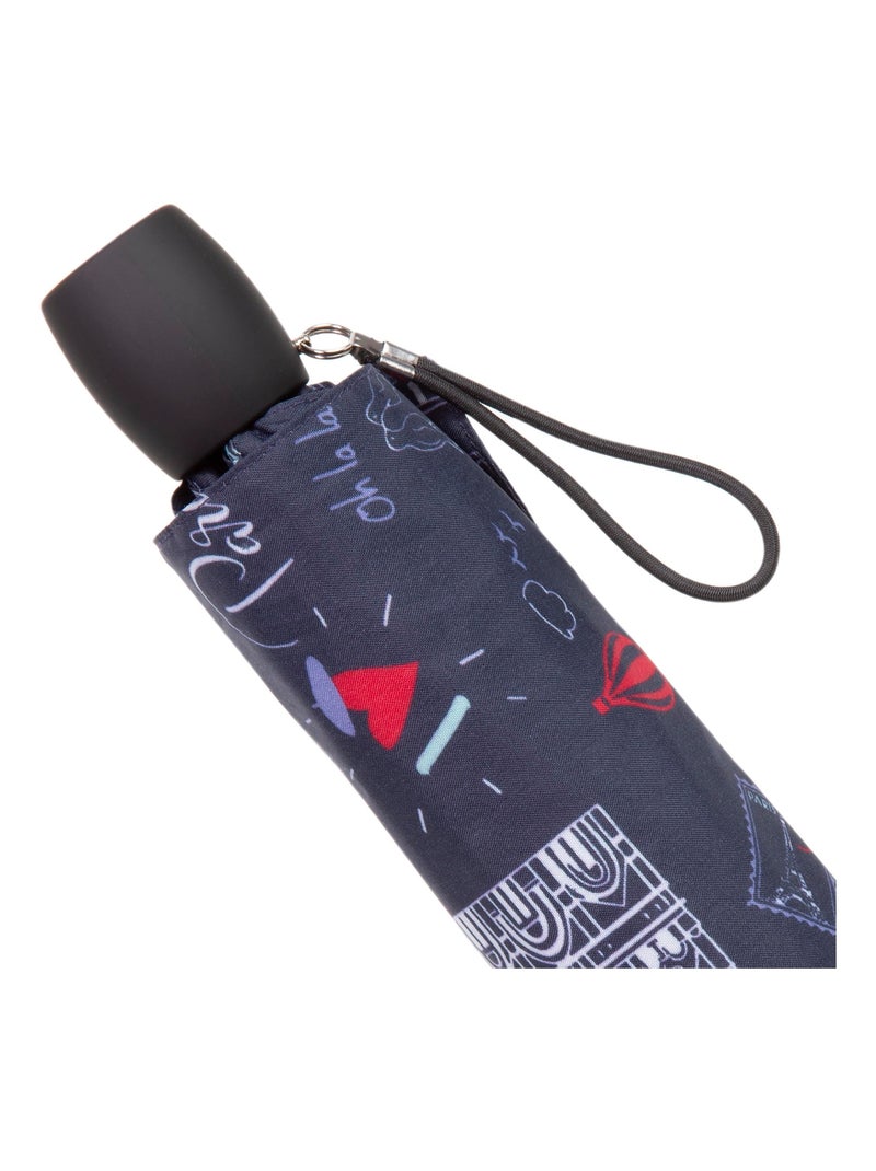 Paraguas  precio asequible, resistente y ultra repelente al agua, upf 50+ mujer Isotoner Azul Rojo - Kiabi