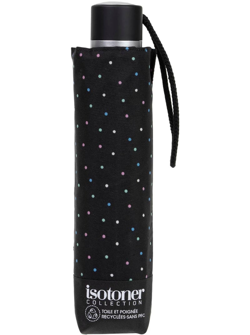 Paraguas  resistente, repelente al agua, 23 cm plegado, con apertura/cierre mujer isotoner Negro Rosa Azul - Kiabi