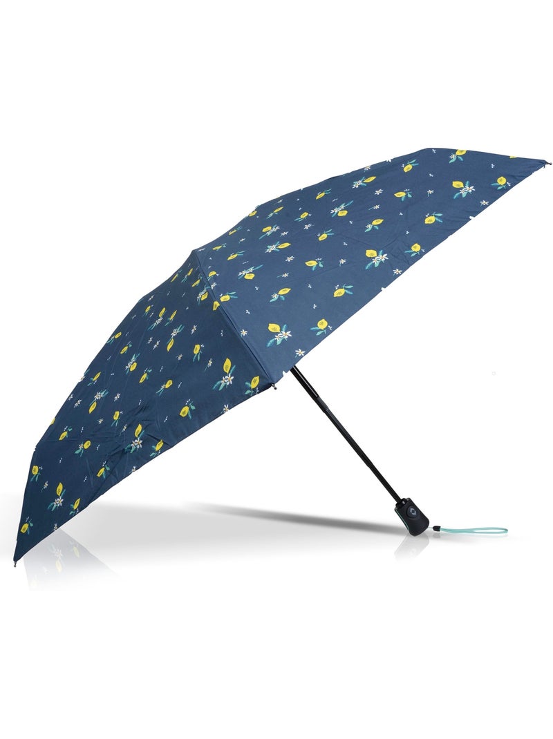 Paraguas  resistente, repelente al agua, amplia cobertura de 98 cm, mínimo 21 cm mujer isotoner Azul Amarillo - Kiabi