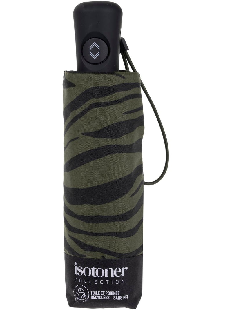 Paraguas  resistente, repelente al agua, amplia cobertura de 98 cm, mínimo 21 cm mujer isotoner Negro Caqui - Kiabi