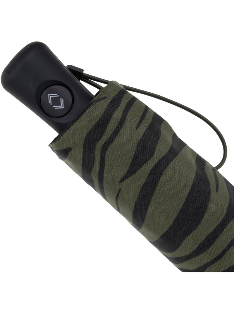 Paraguas  resistente, repelente al agua, amplia cobertura de 98 cm, mínimo 21 cm mujer isotoner Negro Caqui - Kiabi