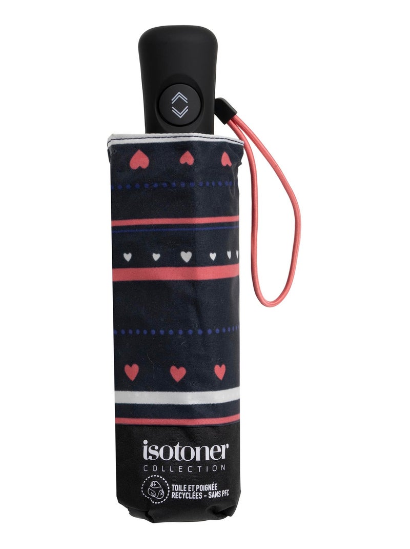Paraguas  resistente, repelente al agua, amplia cobertura de 98 cm, mínimo 21 cm mujer isotoner Negro Rosa Azul - Kiabi