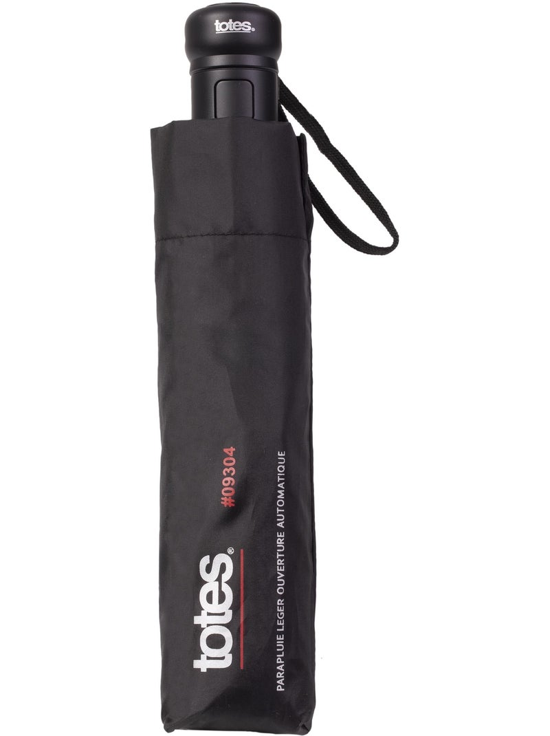 Paraguas  resistente, repelente al agua, apertura automática hombre isotoner Negro - Kiabi