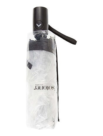 Paraguas sólido, Transparente, Apertura/cierre manual mujer Isotoner