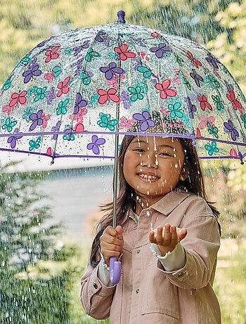 Paraguas Tapa transparente, fácil y segura de abrir niña Isotoner