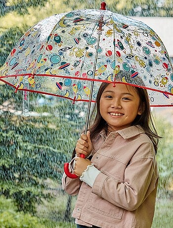 Paraguas Tapa transparente, fácil y segura de abrir niña Isotoner