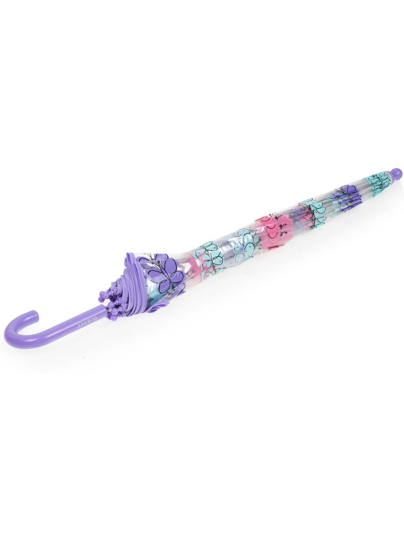 Paraguas  tapa transparente, fácil y segura de abrir niño mixto isotoner Violeta/Rosa - Kiabi