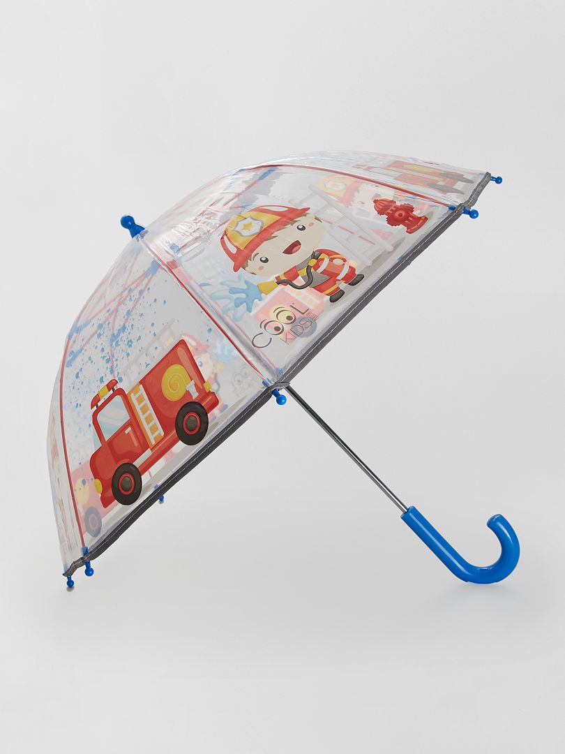 Paraguas transparente 'bombero' azul - Kiabi