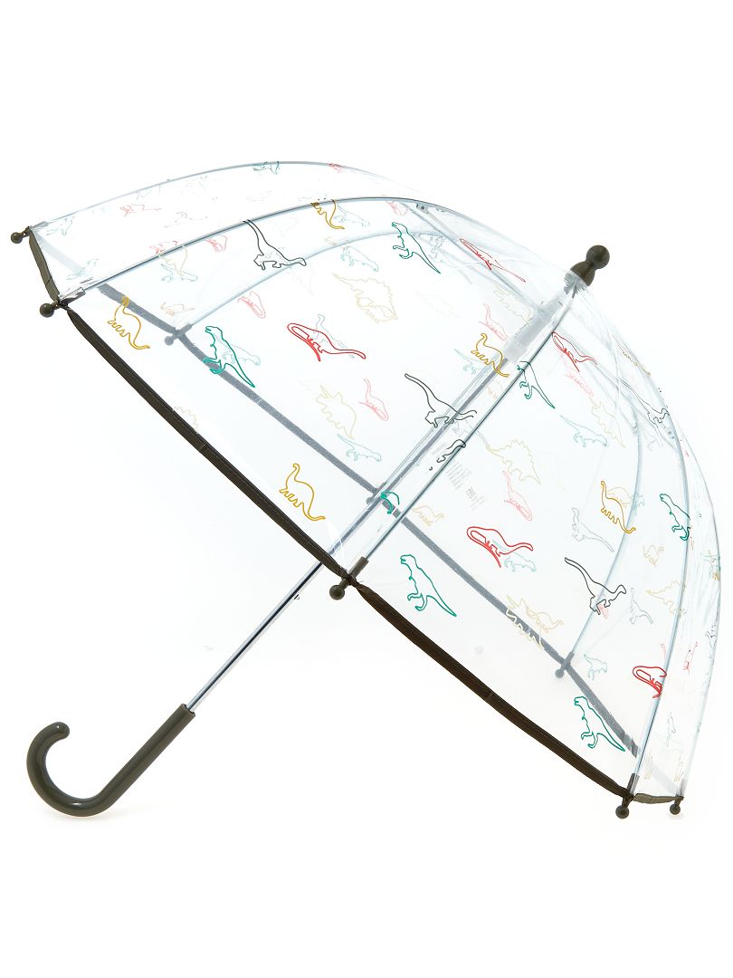 Paraguas transparente con estampado de fantasía NEGRO - Kiabi