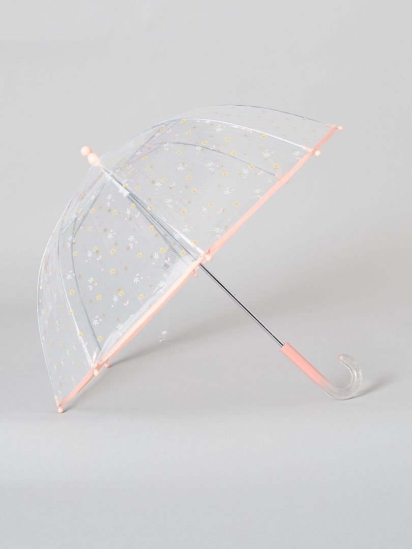 Paraguas transparente 'flores' ROSA - Kiabi