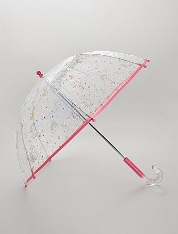 Paraguas transparente 'gato' y 'arcoíris' - Kiabi