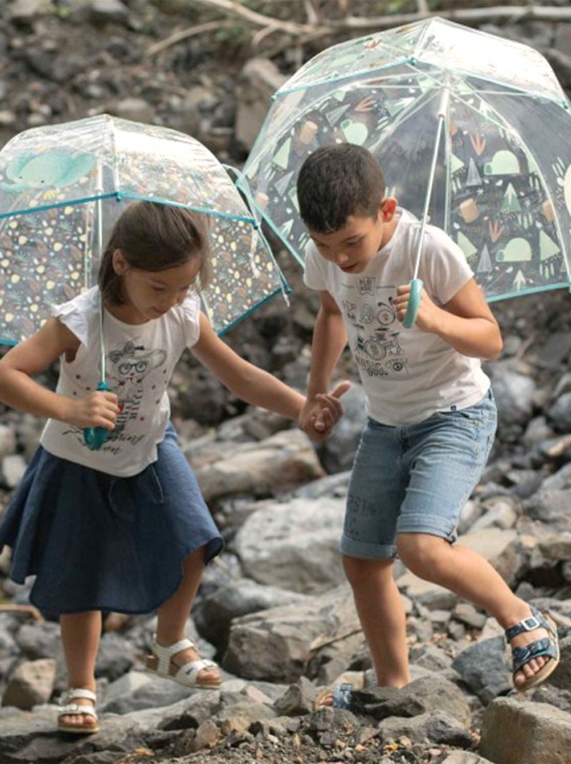 Paraguas transparente para niño | Sassi Junior Azul - Kiabi