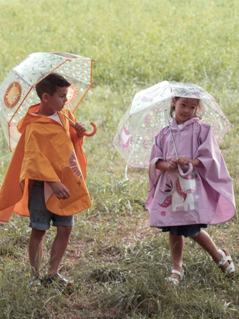 Paraguas transparente para niño | Sassi Junior Naranja - Kiabi
