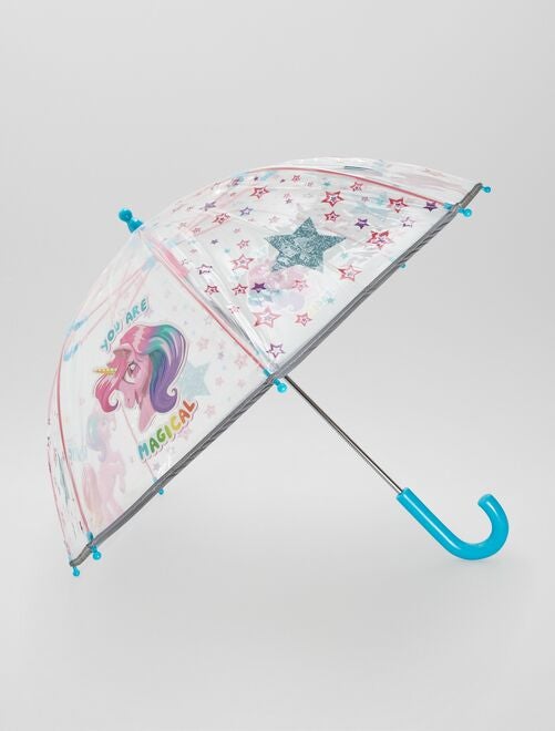Paraguas transparente 'Unicornio' - Kiabi