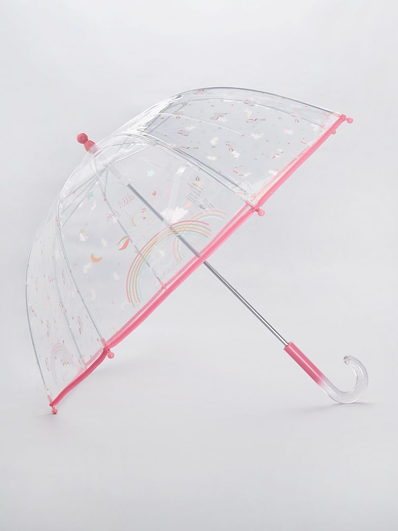 Paraguas transparente 'Unicornio' ROSA - Kiabi