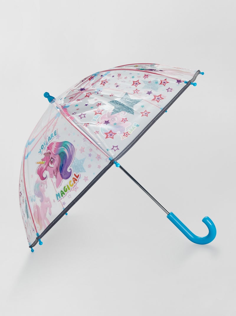 Paraguas transparente 'Unicornio' ROSA/AZUL - Kiabi