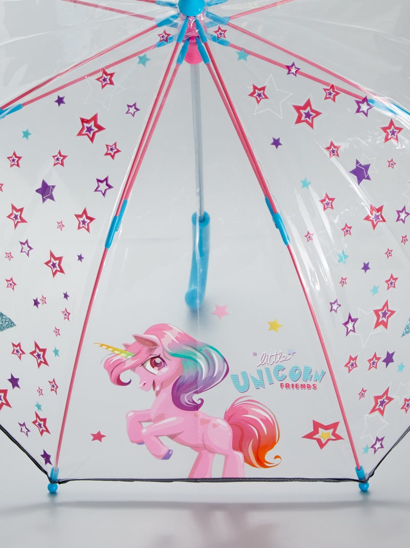 Paraguas transparente 'Unicornio' ROSA/AZUL - Kiabi